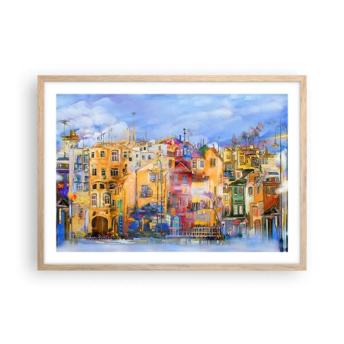 Poster in cornice rovere chiaro - Siamo insieme - 70x50 cm