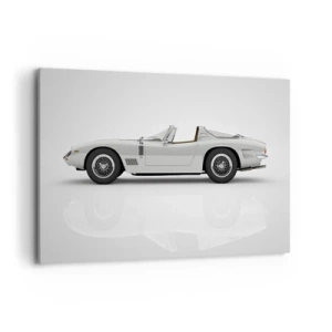 Quadro su tela - Stampe su Tela - Classica decappottabile bianca su sfondo chiaro - 120x80cm - Promessa di divertimento - Decorazione murale moderna per soggiorno e camera da letto ARTTOR
