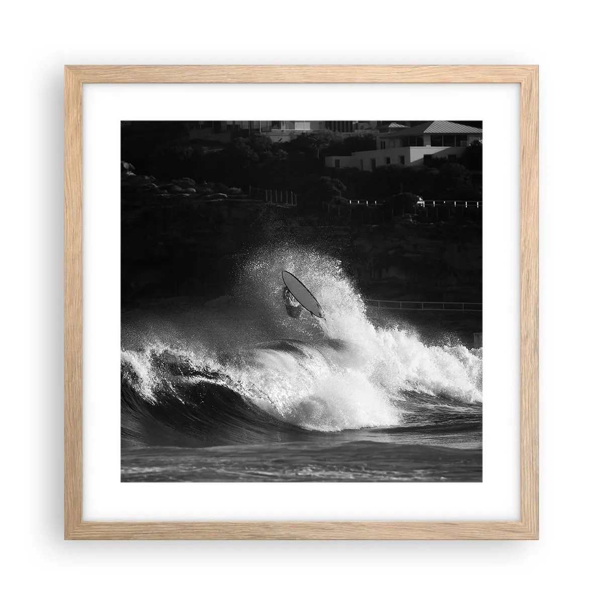 Poster in cornice rovere chiaro - Sfida accettata! - 40x40 cm