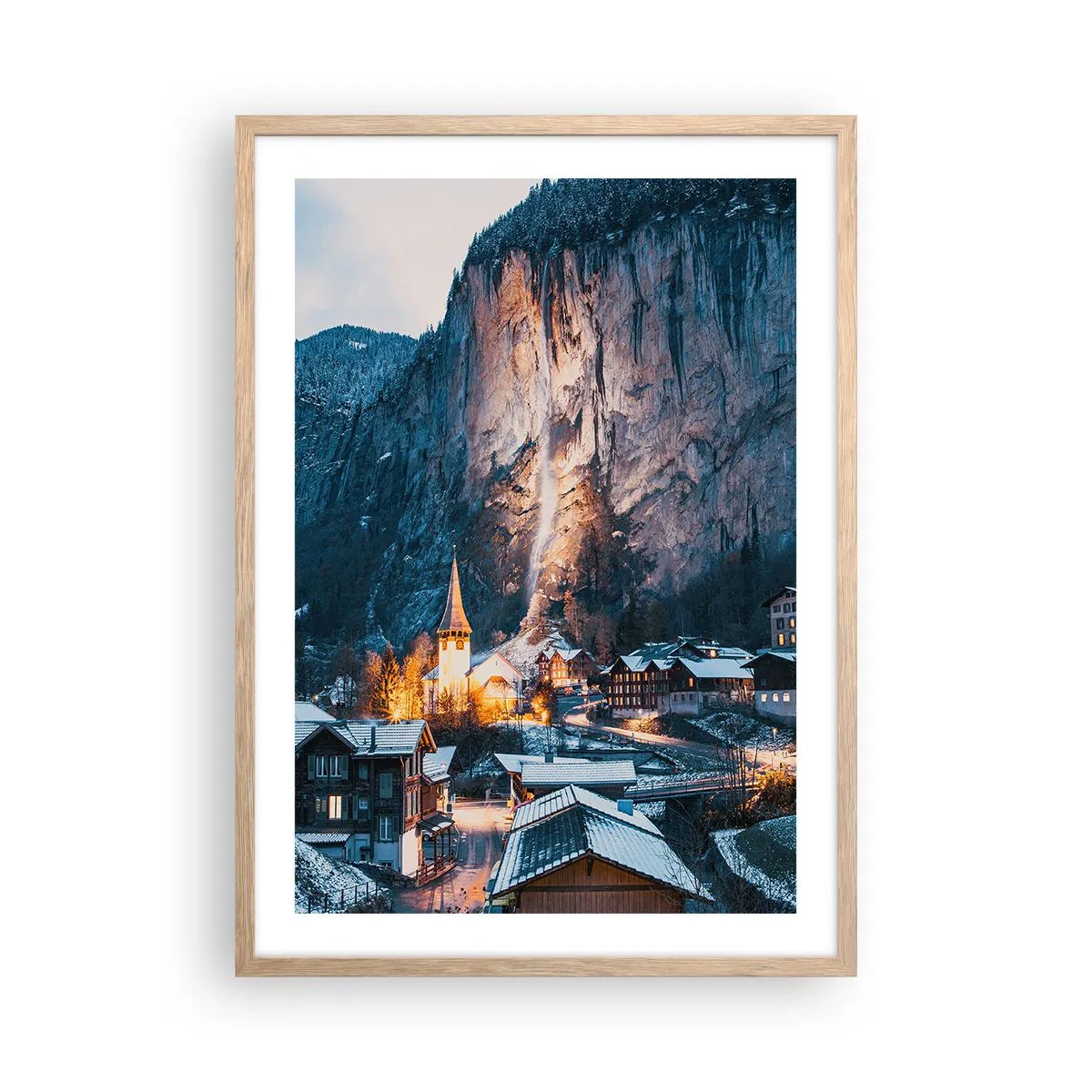 Poster in cornice rovere chiaro - Lo spirito luminoso dell'inverno - 50x70 cm