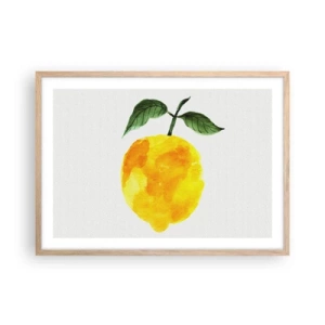 Poster in cornice rovere chiaro - Scoprire il sapore del sole - 70x50 cm