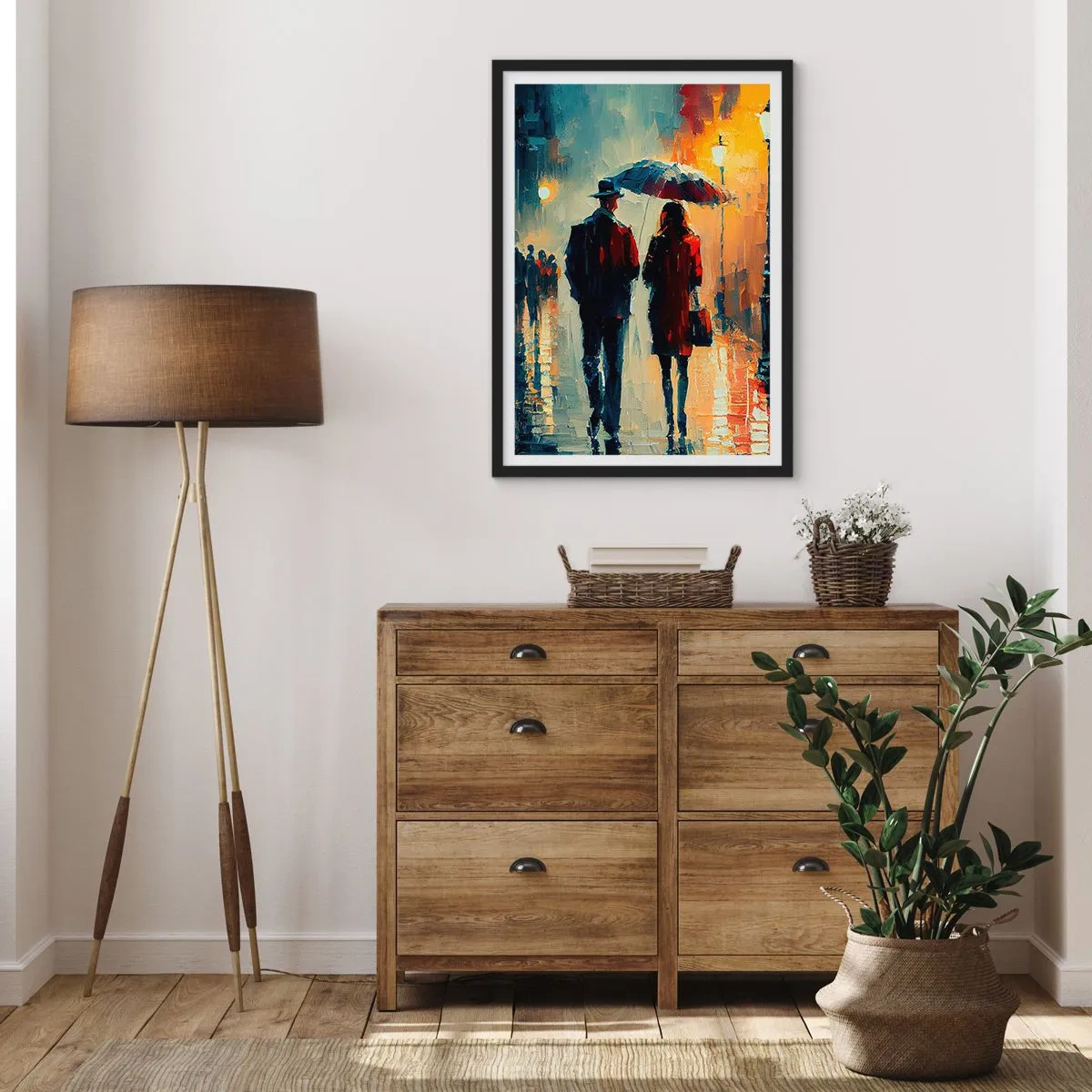 Poster in cornice nera - Love story cittadina - 70x100 cm