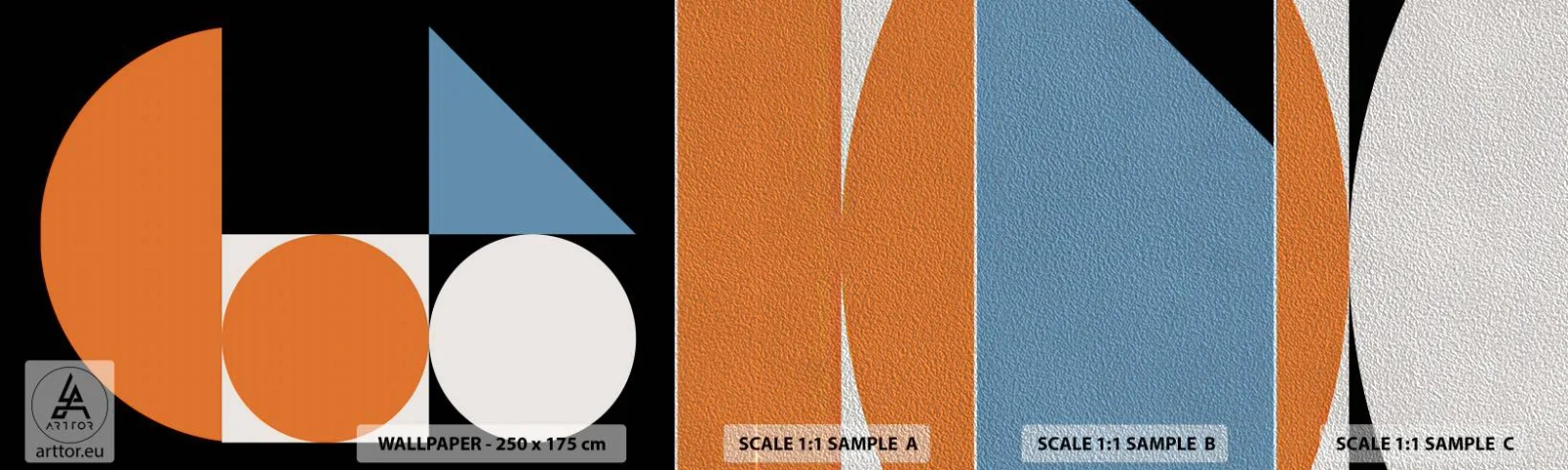Campione di Fotomurale Premium Sand - Composizione di figure - Astrazione, Grafica, Motivo geometrico - 100x30 cm