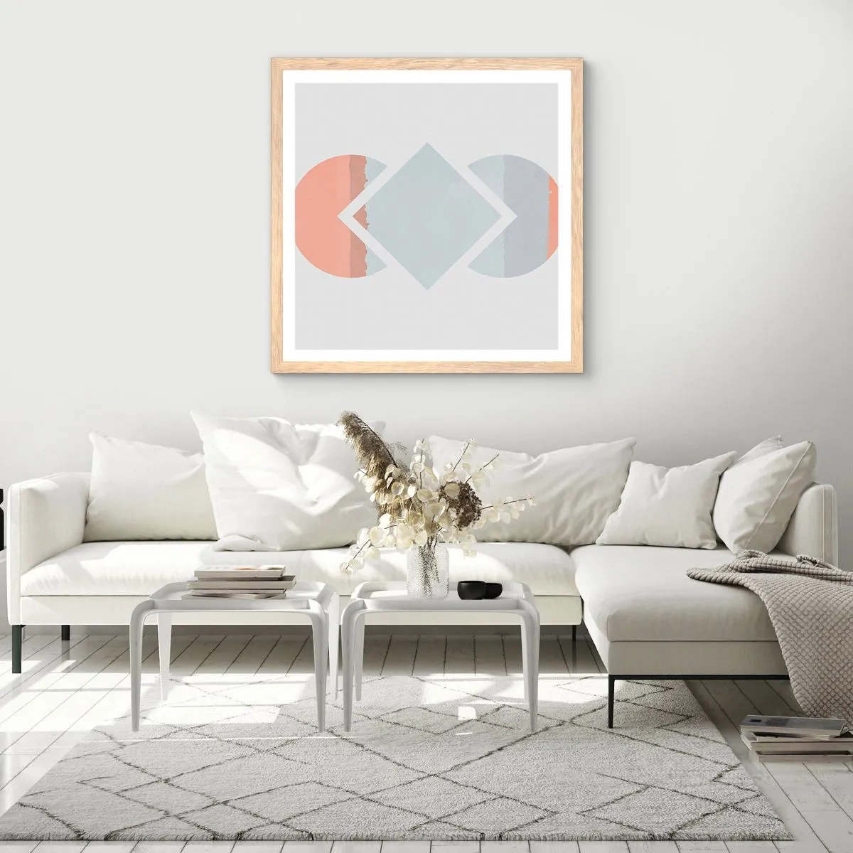 Poster in cornice rovere chiaro - La situazione è chiara - 40x40 cm