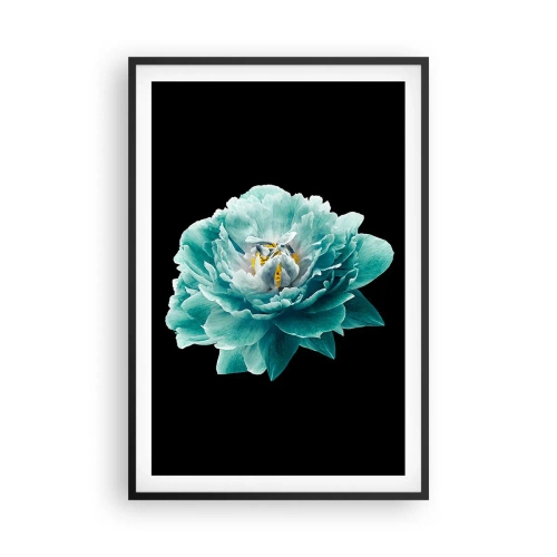 Poster in cornice nera - Petali blu e oro - 61x91 cm