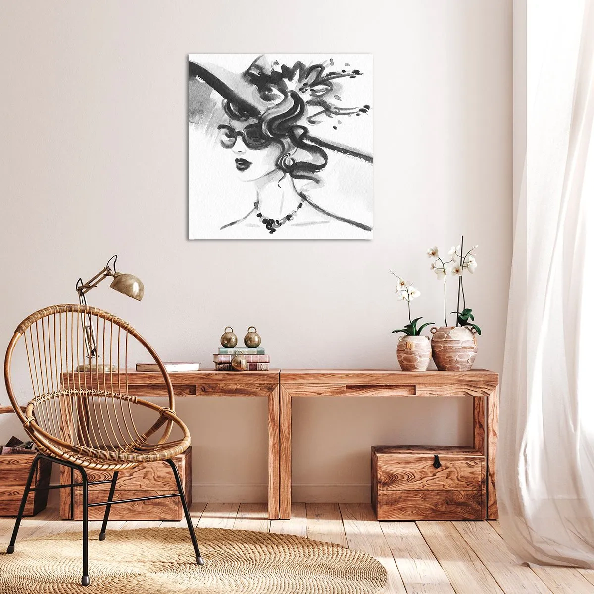 Quadro su tela - Stampe su Tela - Donna di carattere - 50x50 cm