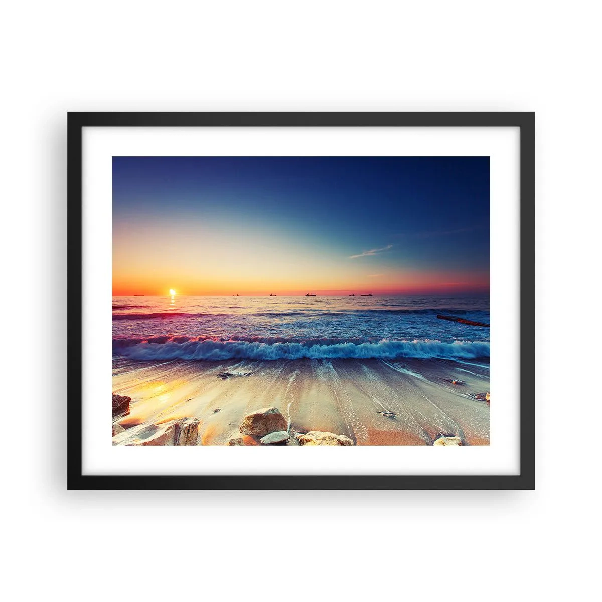 Poster in cornice nera - Cosa c'è dietro l'orizzonte? - 50x40 cm