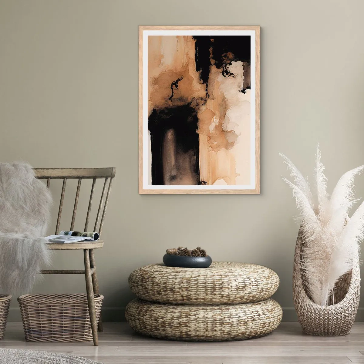 Poster in cornice rovere chiaro - Astrazione intrigante - 61x91 cm