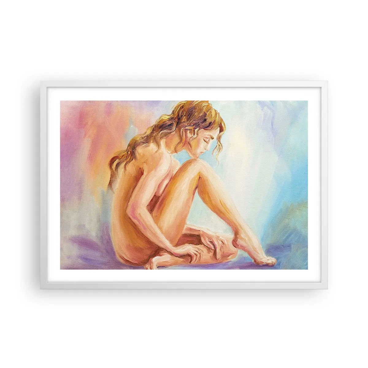 Poster in cornice bianca - Nudo di giovane - 70x50 cm
