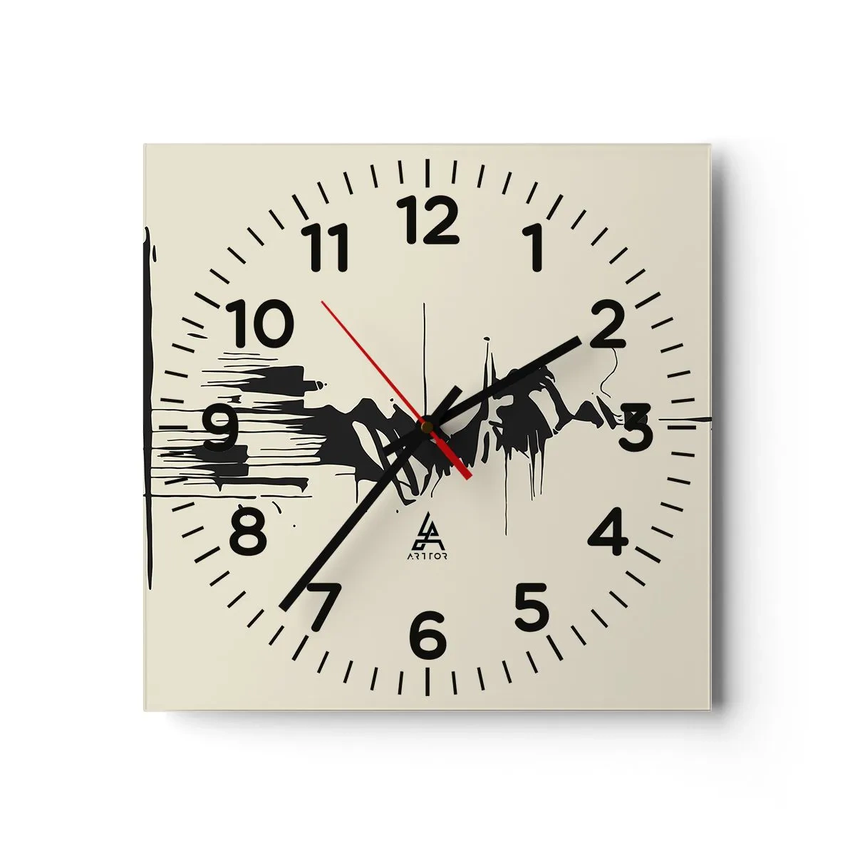 Orologio da parete - Orologio in Vetro - Astrazione frettolosa - 30x30 cm