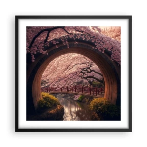 Poster in cornice nera - Primavera giapponese - 50x50 cm