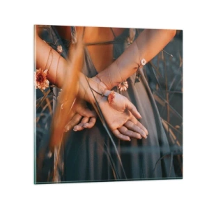 Quadro su vetro - Legata alla natura - 30x30 cm