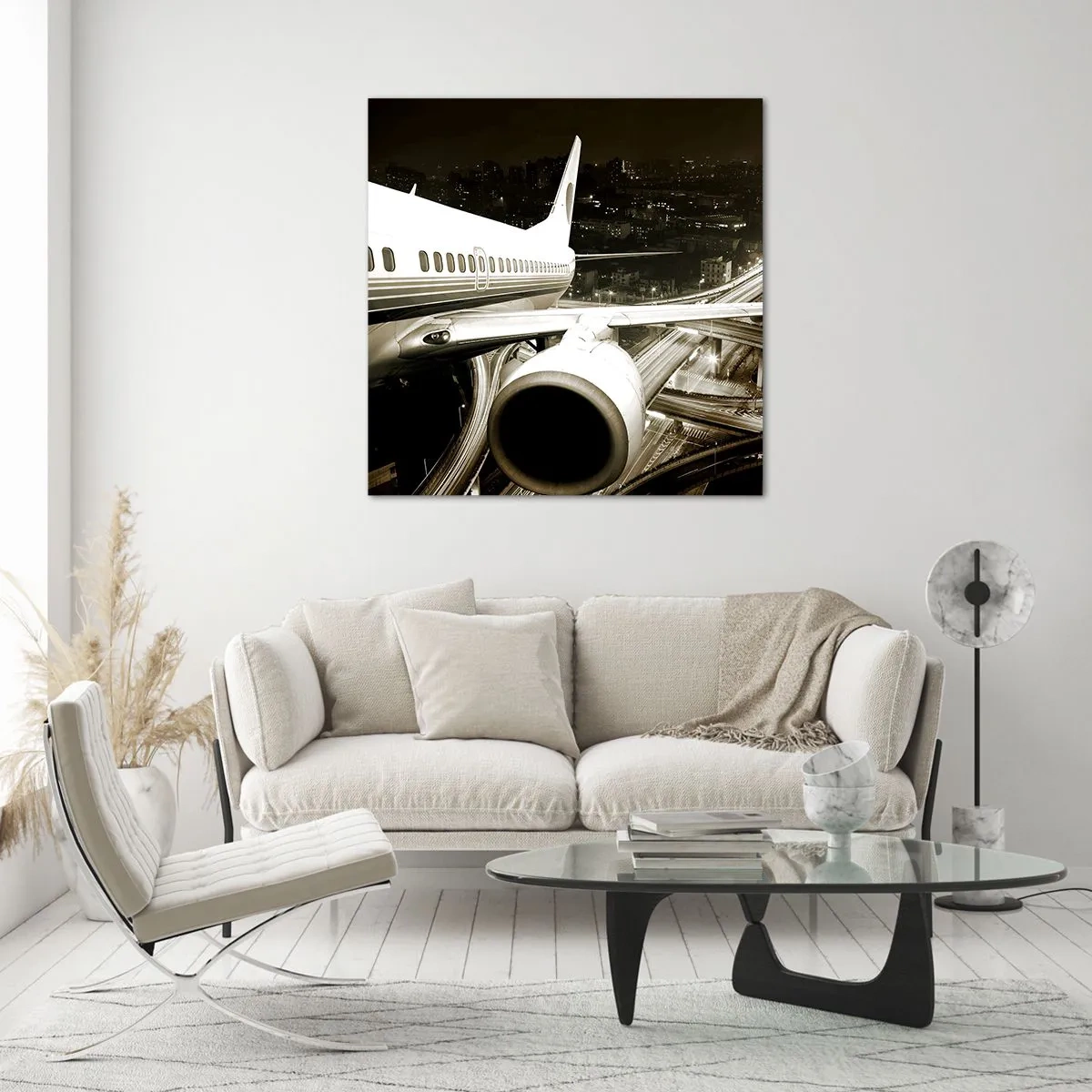 Quadro su vetro - Volare di notte - 30x30 cm