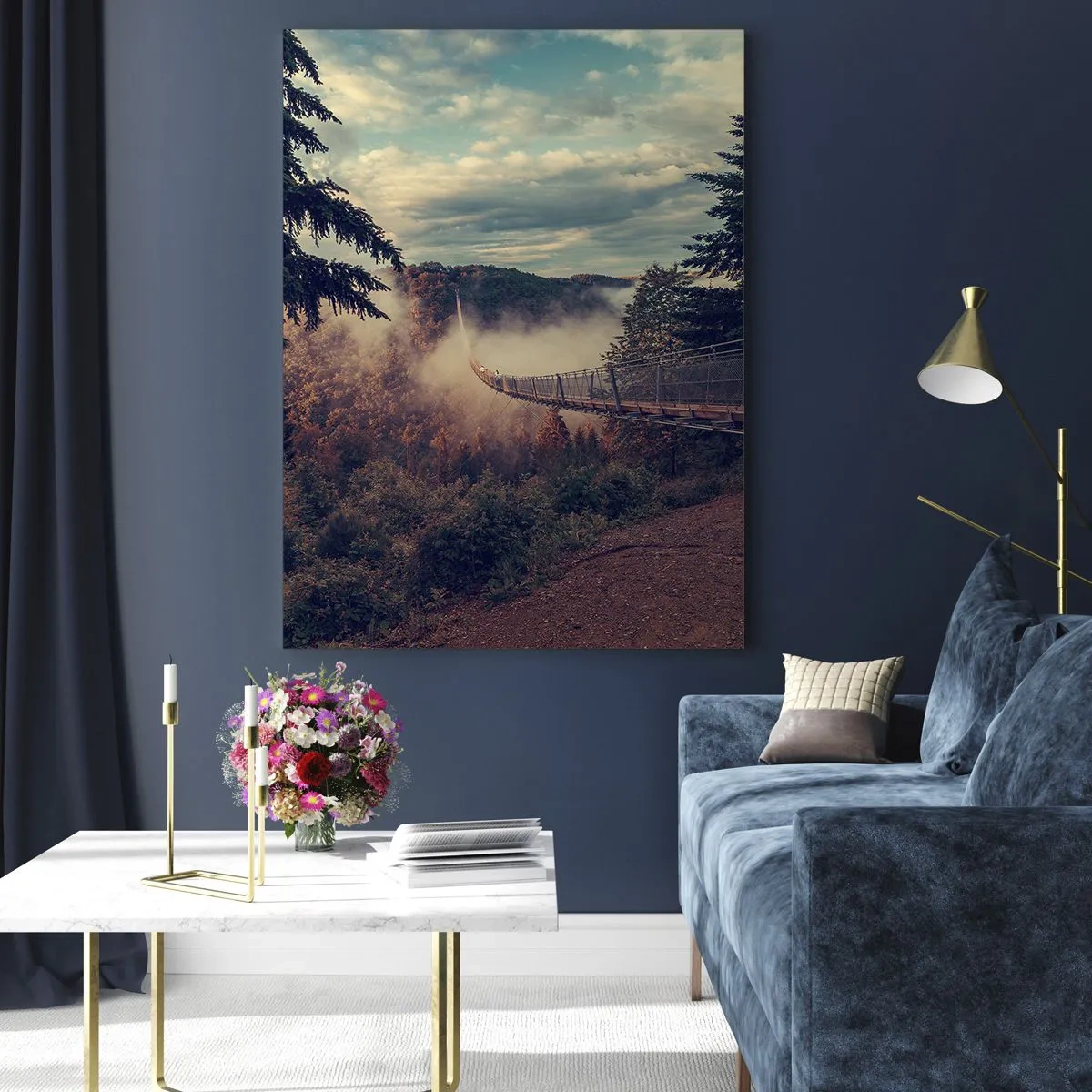 Quadro su vetro - Sopra il bosco autunnale - 70x100 cm