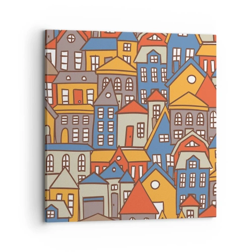 Quadro su tela - Stampe su Tela - Una casa dietro l'altra - 70x70 cm