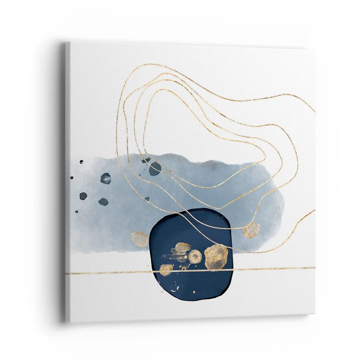 Quadro su tela - Stampe su Tela - Fantasia blu e oro - 40x40 cm