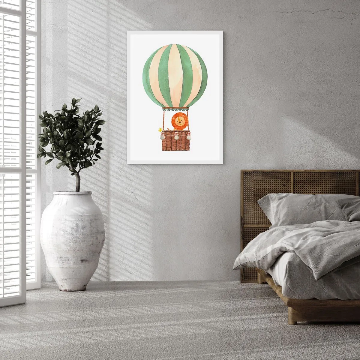 Poster in cornice bianca - I viaggi del leone - 50x70 cm