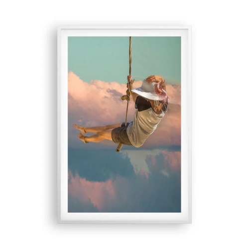 Poster in cornice bianca - Divertimento tra le nuvole - 61x91 cm