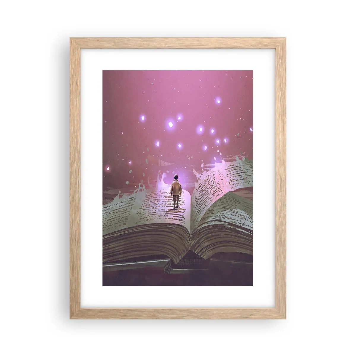 Poster in cornice rovere chiaro - Invito ad un altro mondo: leggi! - 30x40 cm