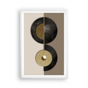 Poster in cornice bianca - Variazioni attorno al cerchio - 61x91 cm