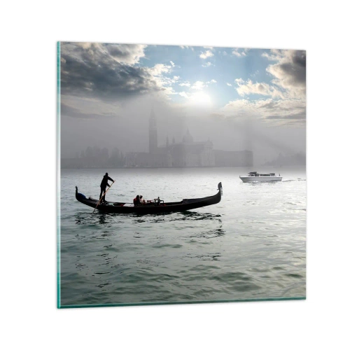 Quadro su vetro - Città magica di acqua e nebbia - 30x30 cm