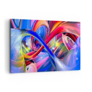 Quadro su tela - Stampe su Tela - Composizioni geometriche astratte e colorate in forme dinamiche - 100x70cm - La danza dei colori - Decorazione murale moderna per soggiorno e camera da letto ARTTOR