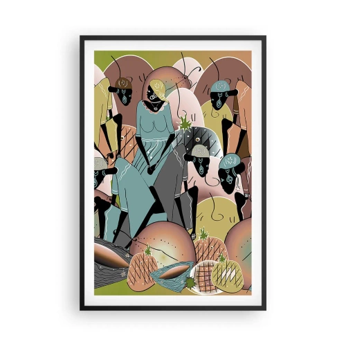 Poster in cornice nera - Arriva la grande festa - 61x91 cm