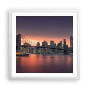 Poster in cornice bianca - Immersa nel silenzio lilla - 50x50 cm