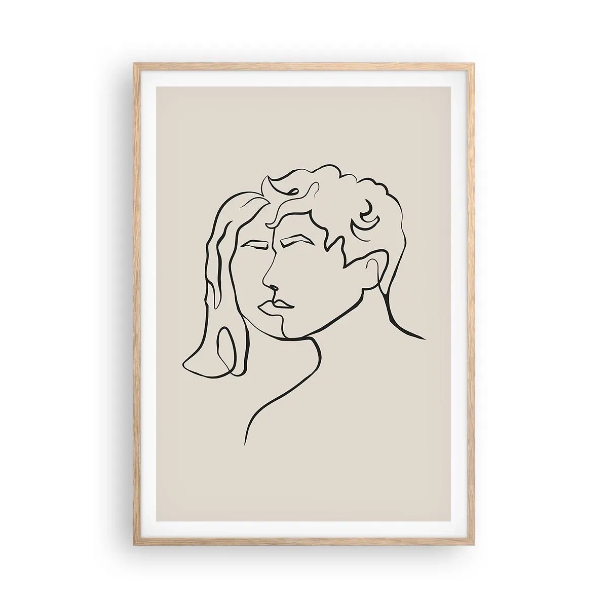 Poster in cornice rovere chiaro - E divennero una cosa sola - 70x100 cm