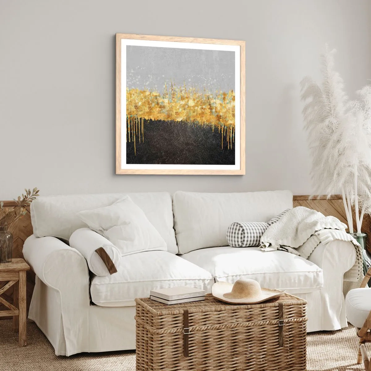 Poster in cornice rovere chiaro - Nel profondo e verso l'alto - 40x40 cm