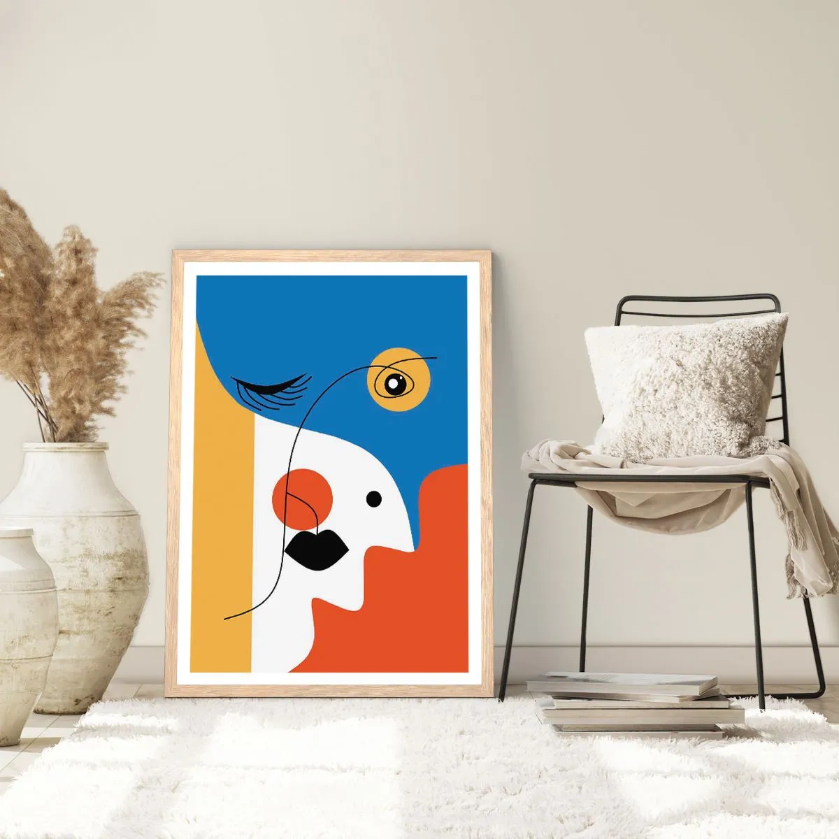 Poster in cornice rovere chiaro - Ritratto decostruito - 70x100 cm