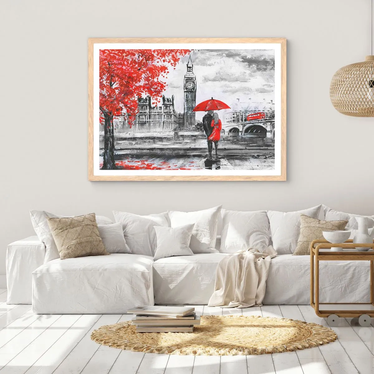 Poster in cornice rovere chiaro - Innamorati a Londra - 40x30 cm
