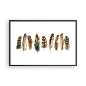Poster in cornice nera - Composizione di piume - 91x61 cm