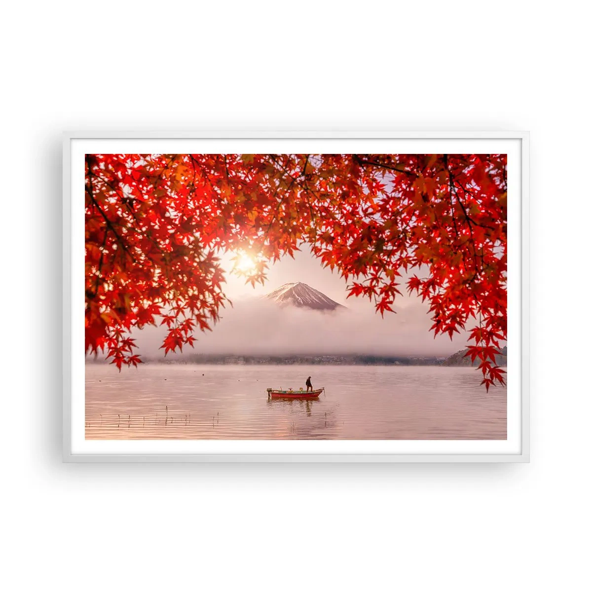 Poster in cornice bianca - Nell'atmosfera del Giappone - 100x70 cm