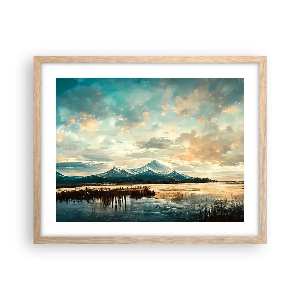 Poster in cornice rovere chiaro - Sotto la protezione del cielo - 50x40 cm