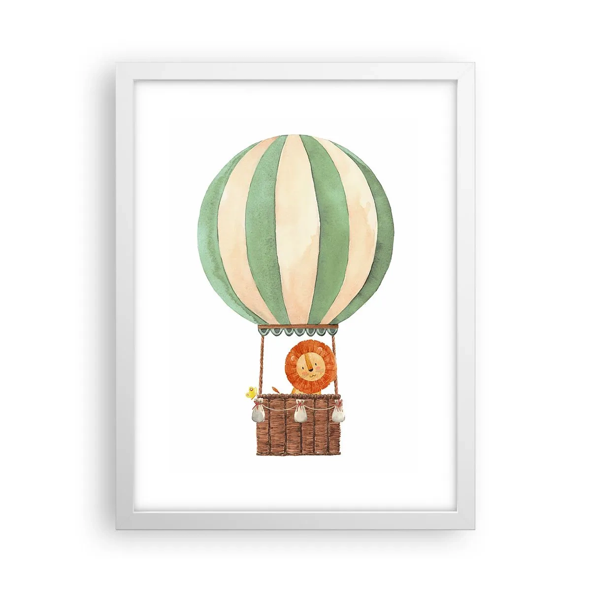 Poster in cornice bianca - I viaggi del leone - 30x40 cm