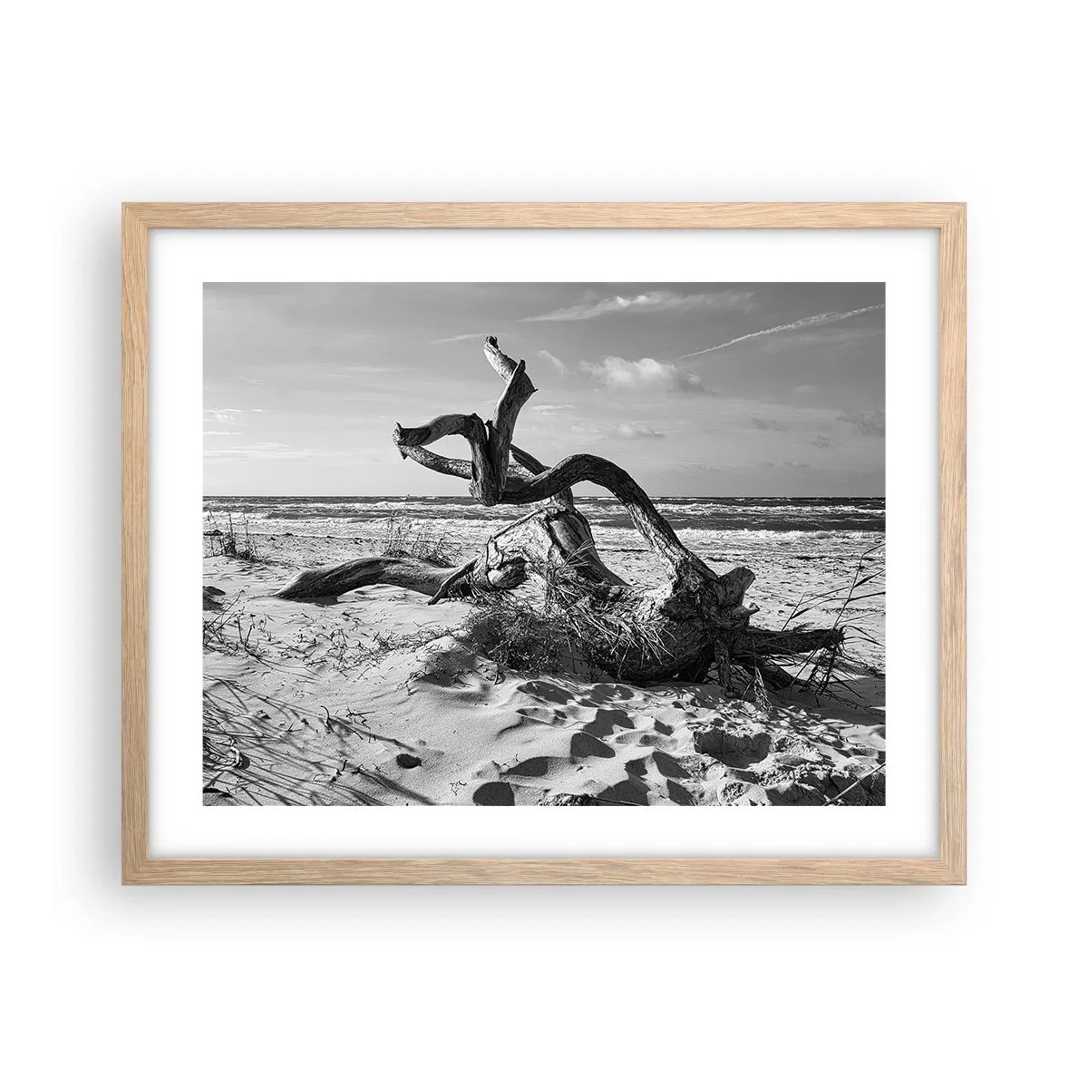 Poster in cornice rovere chiaro - Scolpito dal mare - 50x40 cm