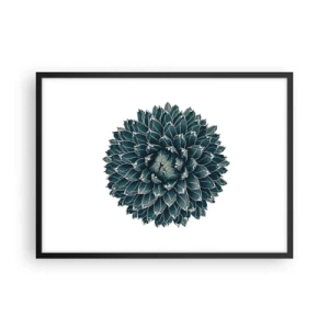 Poster in cornice nera - Pianta succulenta simmetrica su sfondo bianco - 70x50cm - La stella del deserto - Decorazione murale moderna per soggiorno e camera da letto ARTTOR