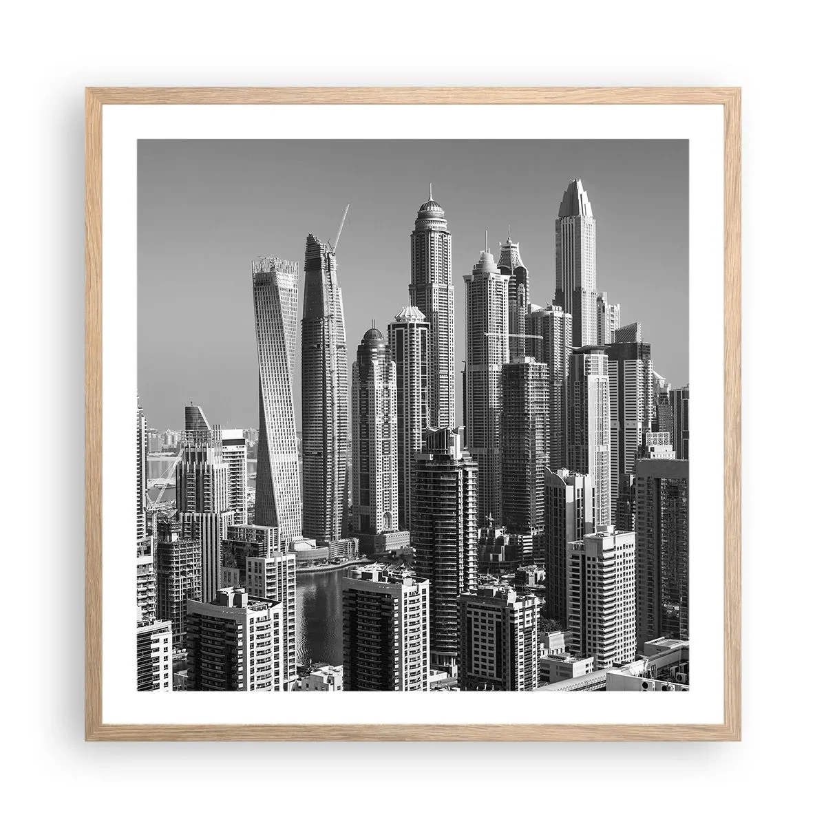 Poster in cornice rovere chiaro - La città sul deserto - 60x60 cm