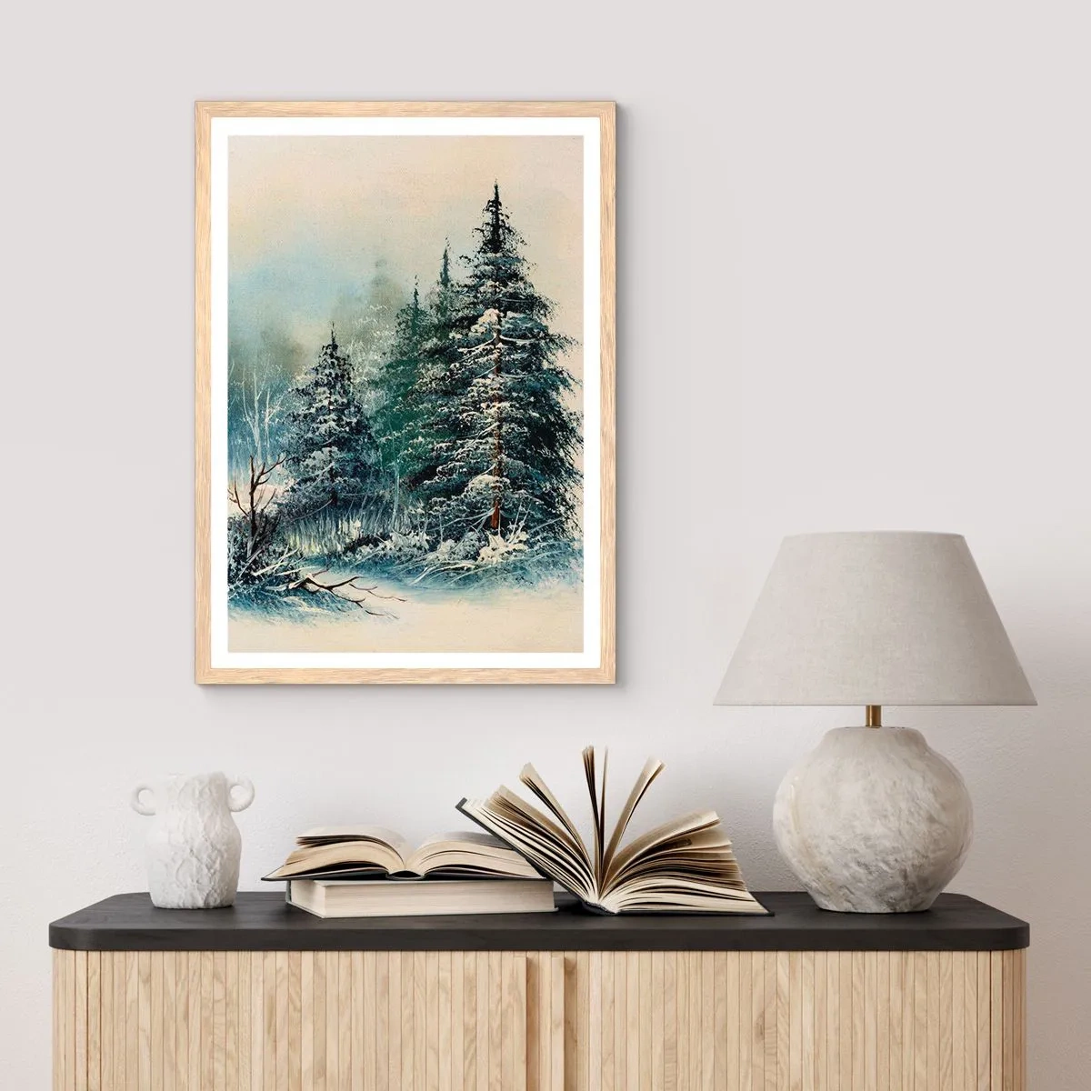 Poster in cornice rovere chiaro - Pronti al Natale - 70x100 cm