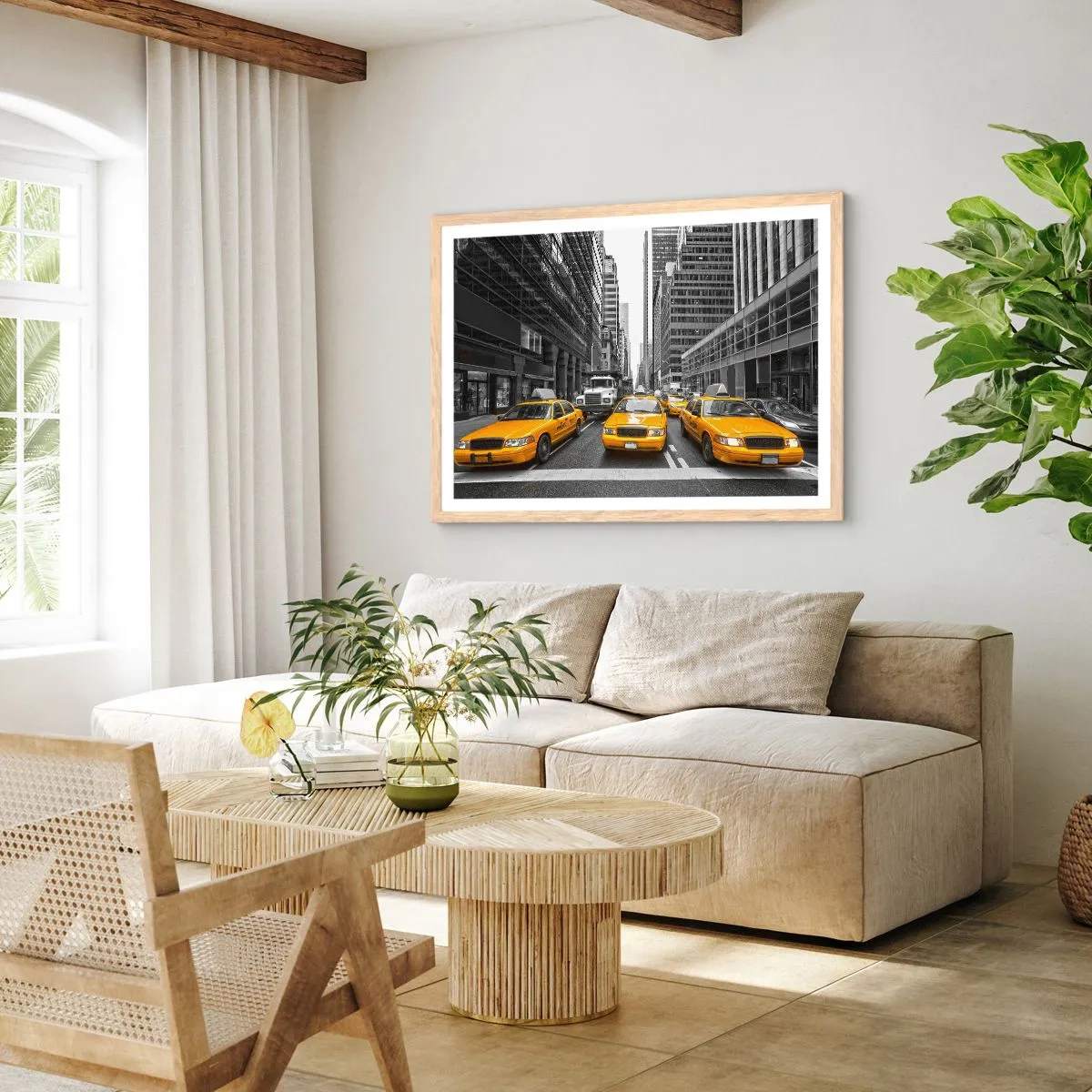 Poster in cornice rovere chiaro - Siamo noi che coloriamo la città - 70x50 cm