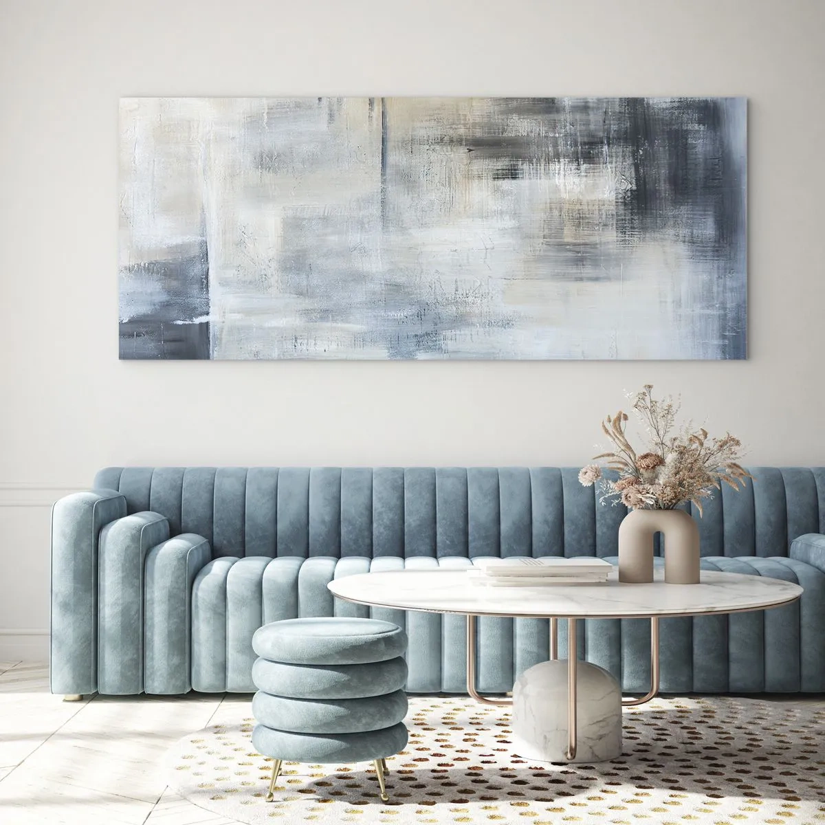Quadro su vetro - Coperti dal blu - 100x40 cm