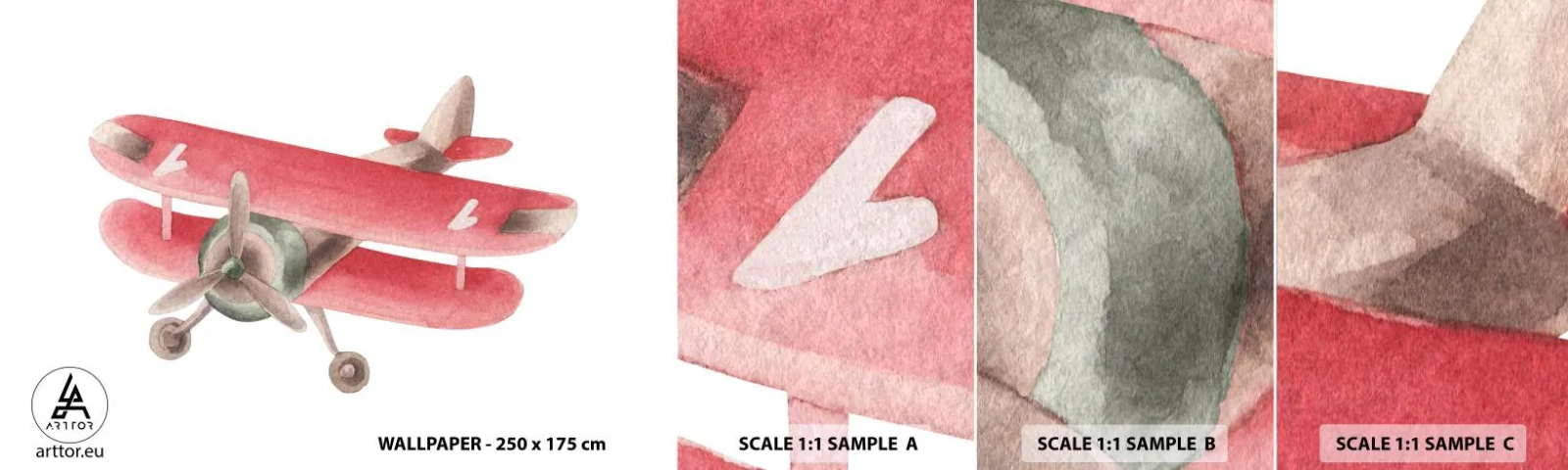 Campione Di Fotomurale Standard Eco - Pronto a volare alto - Aereo, Bambini, Vintage ▾ - 100x30 cm