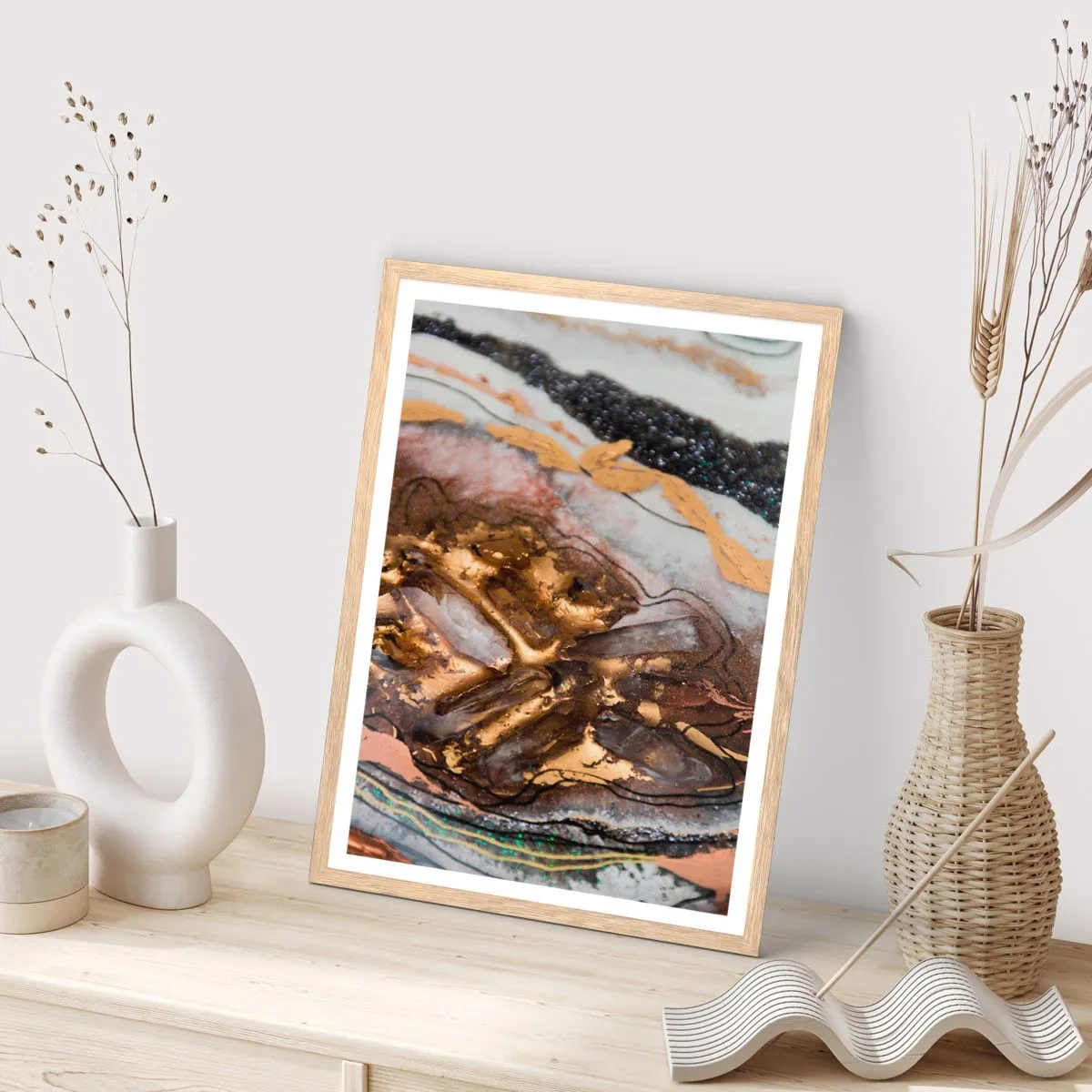 Poster in cornice rovere chiaro - L'elemento della terra - 40x50 cm