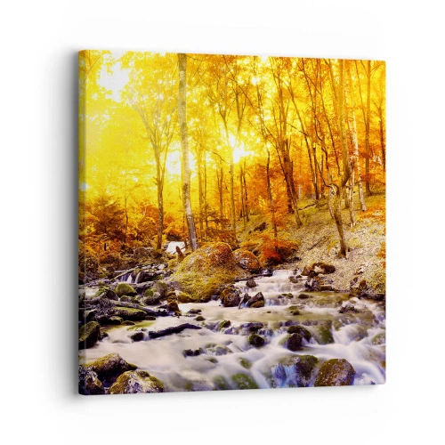Quadro su tela - Stampe su Tela - Pietre incorniciate in oro e platino - 30x30 cm