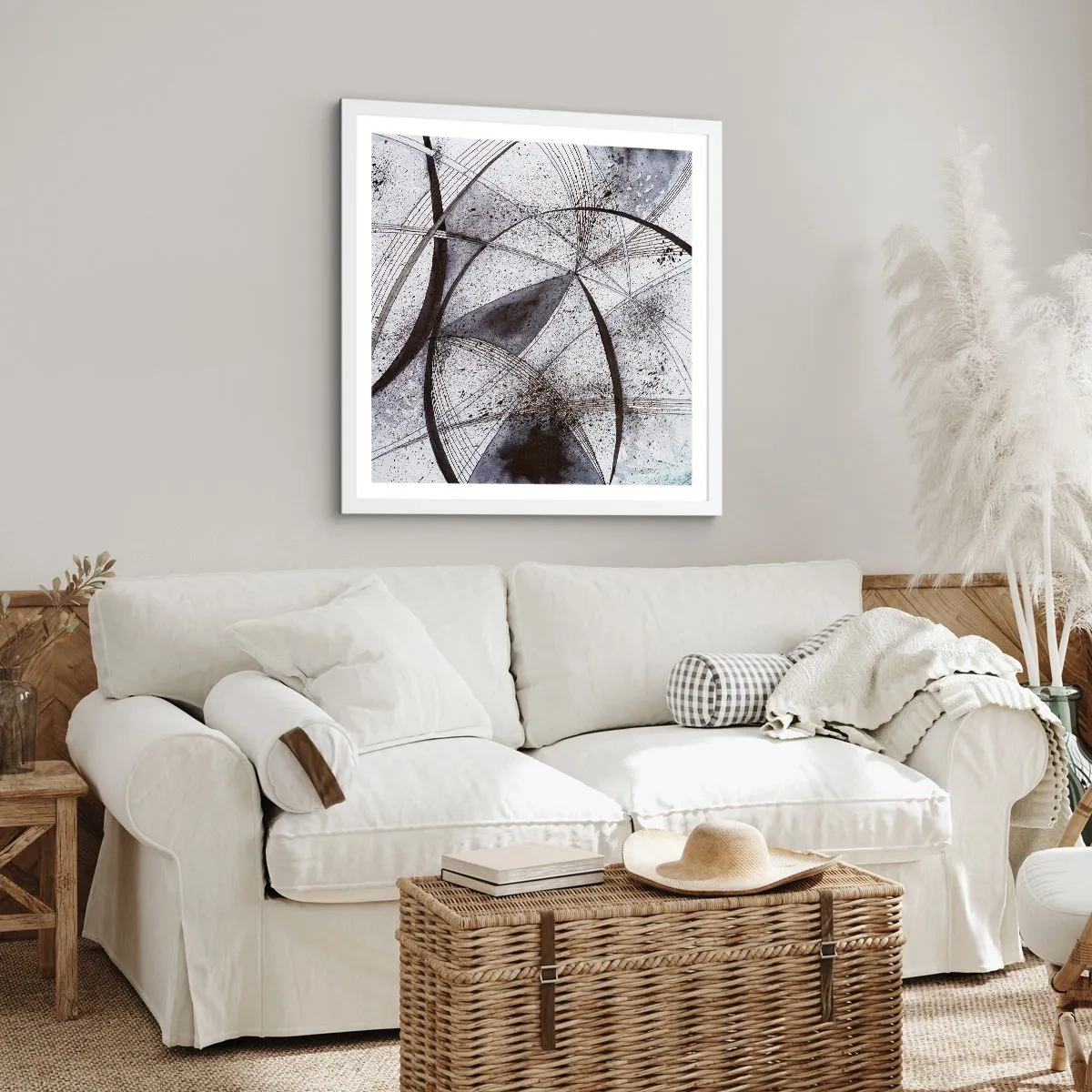 Poster in cornice bianca - Fantasia futuristica - 50x50 cm