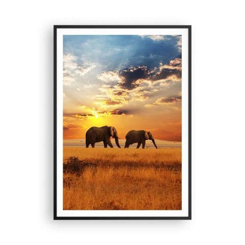 Poster in cornice nera - Passeggiata familiare - 70x100 cm