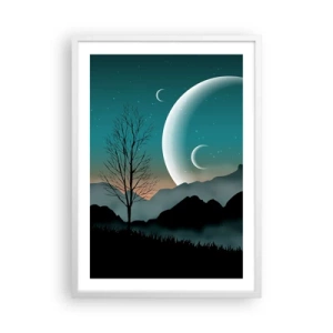 Poster in cornice bianca - Il carnevale di una notte stellata - 50x70 cm