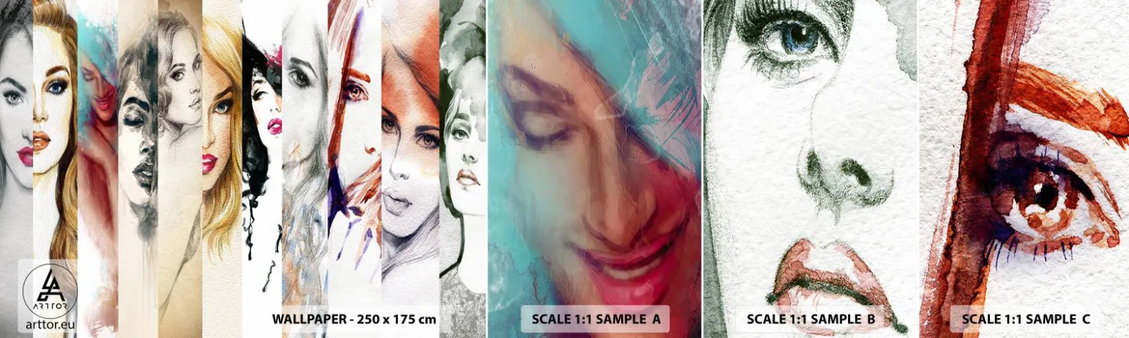 Campione Di Fotomurale Standard Eco - E sei sempre tu - Donna, Volto di donna, Ritratto - 100x30 cm