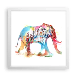 Poster in cornice bianca - India: aura d'amore - 40x40 cm